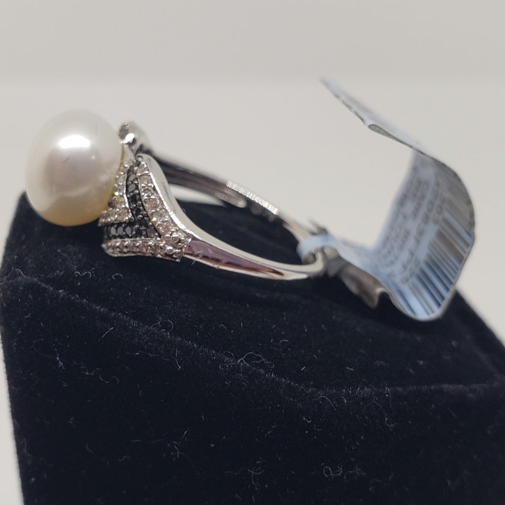 Cultured Pearl Ring/Necklace/Earring SET CFWP SS 1/3 CT - Picture 5 of 7